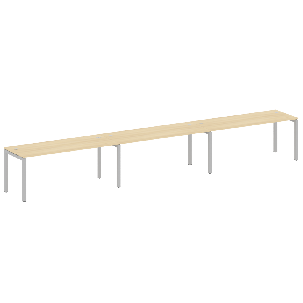 Рабочая станция на 3 рабочих места Метал Систем Куатро 5400*720*750 Метал Систем Куатро Акация Лорка