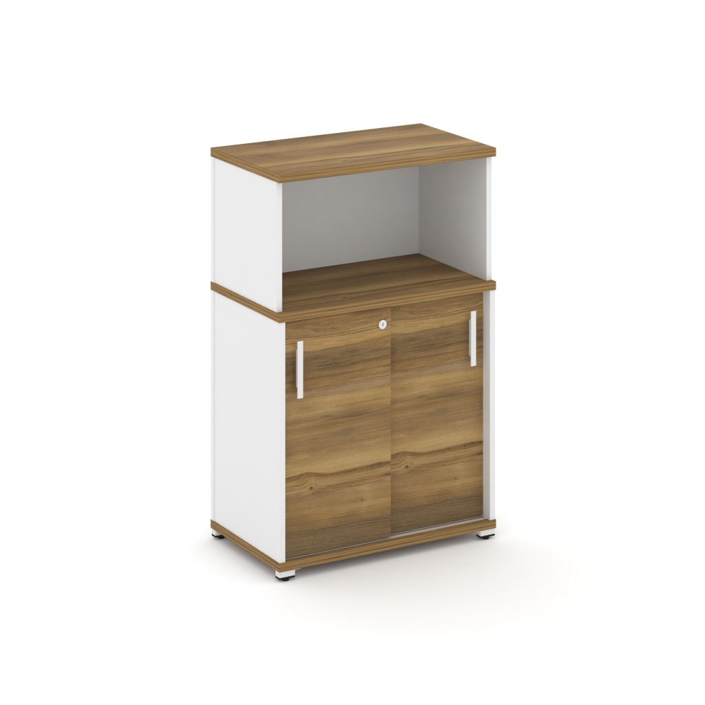 Шкаф-купе опорный/приставной с надставкой низкой Концепт 720*420*1140 Концепт Сандал Янтарный/Белый металл